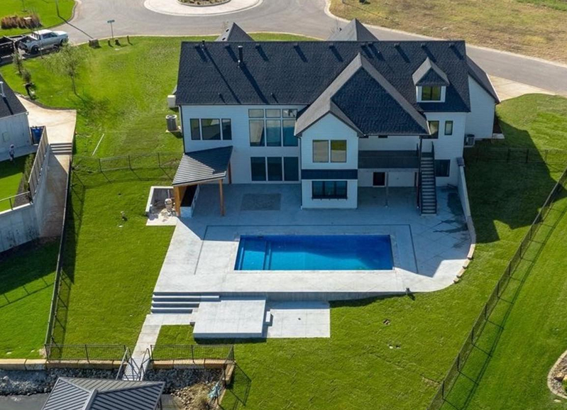Drone Shot House With Pool